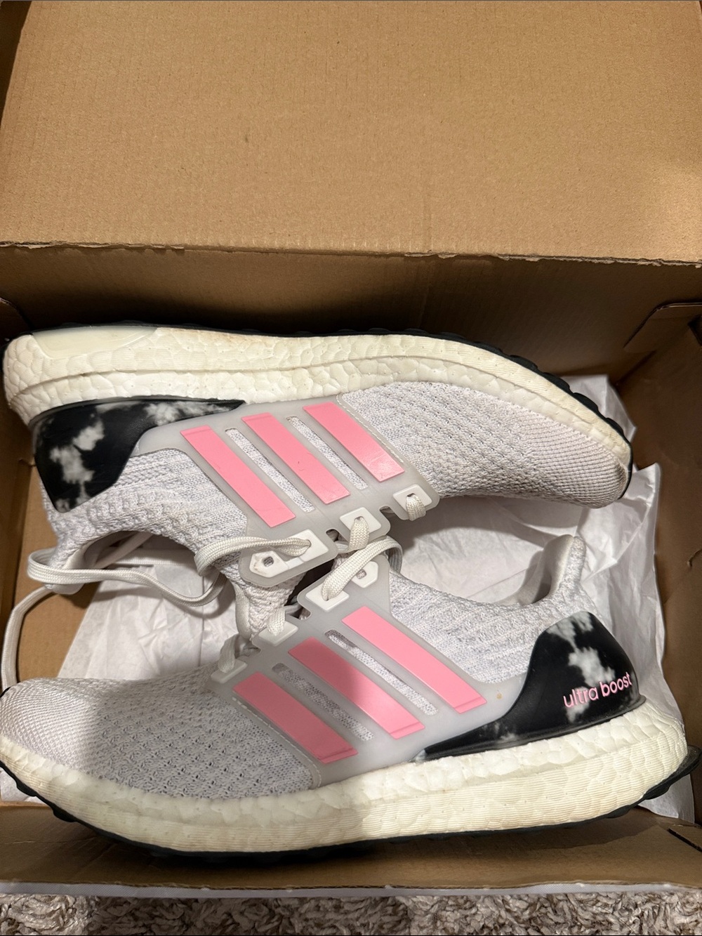 adidas White/Pink Ultra Boost